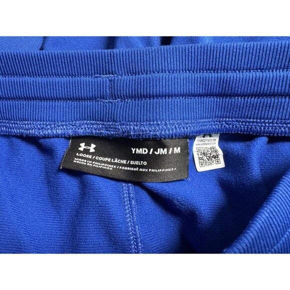 Under Armour Pennant Jogger Pants Boys Medium Blue Loose Zip Pockets Drawstring - Picture 3 of 8